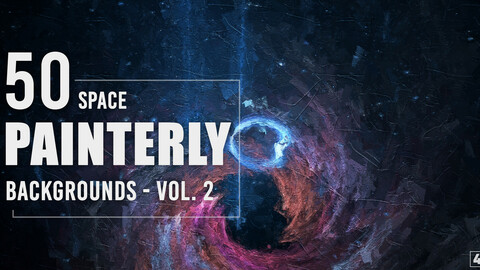 50 Painterly Space Backgrounds - Vol. 2