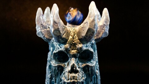 DnD Dice Tower Ice Skull STL