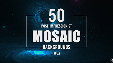 50 Post-Impressionist Mosaic Backgrounds - Vol. 2