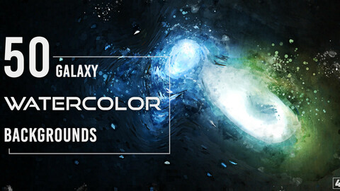 50 Watercolor Galaxy Backgrounds