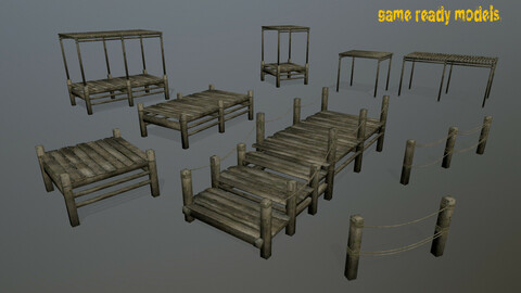 Wooden Pier Set