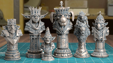 3D Printable Fantasy Goblin Chess Set - TytanTroll Miniatures