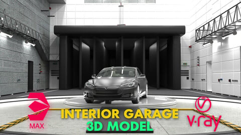 Interior wind test garage 3d model