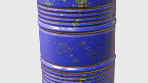 metal blue rusty barrel