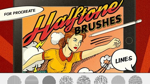 Vintage Comics: Line Procreate Brushes