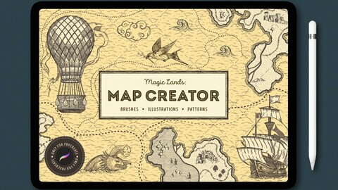 Vintage Map: Procreate Brushes