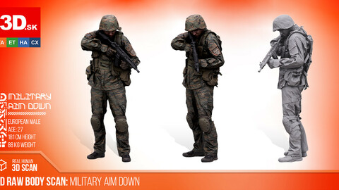 Cleaned 3D Body scan of Army Man Aim Down
