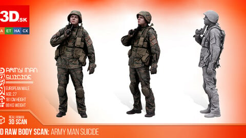 Cleaned 3D Body scan of Army Man Suicide