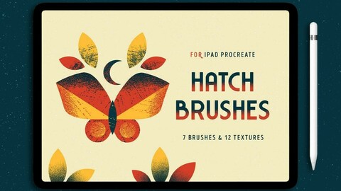 7 Procreate Brushes with Hatch Texture