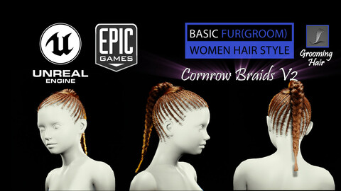 Cornrow Braids V2 Styles (Groom) For UE4