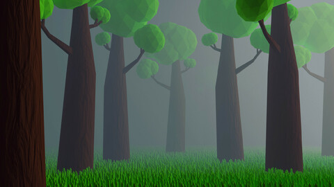 3d low poly forest