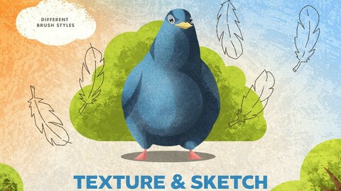 20 Texture & Sketching Illustrator Brushes