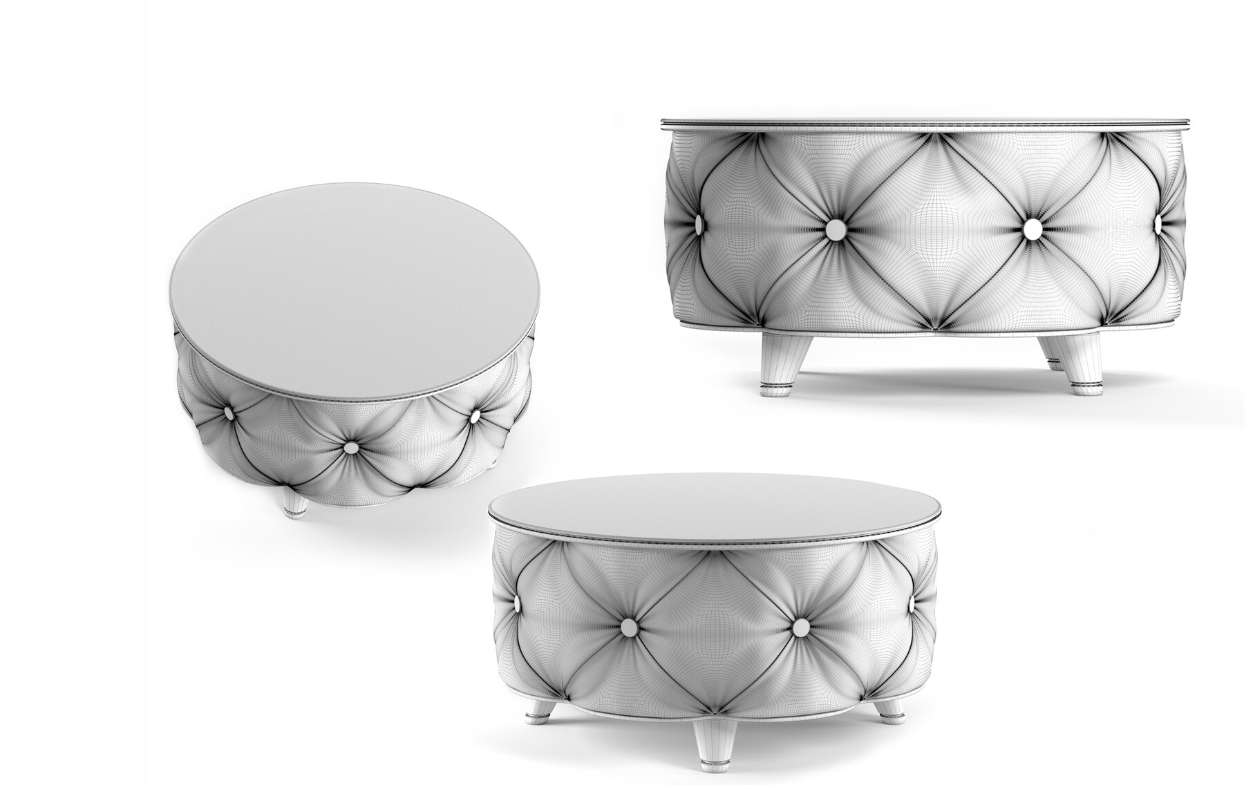 ArtStation Modern Brown Round Coffee Table Resources