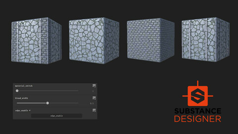 Genshin Style Procedural Rock Road Material