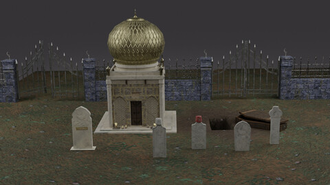 Muslim Tomb Set 3D Model