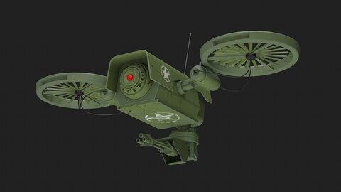 Lowpoly PBR Military Drone