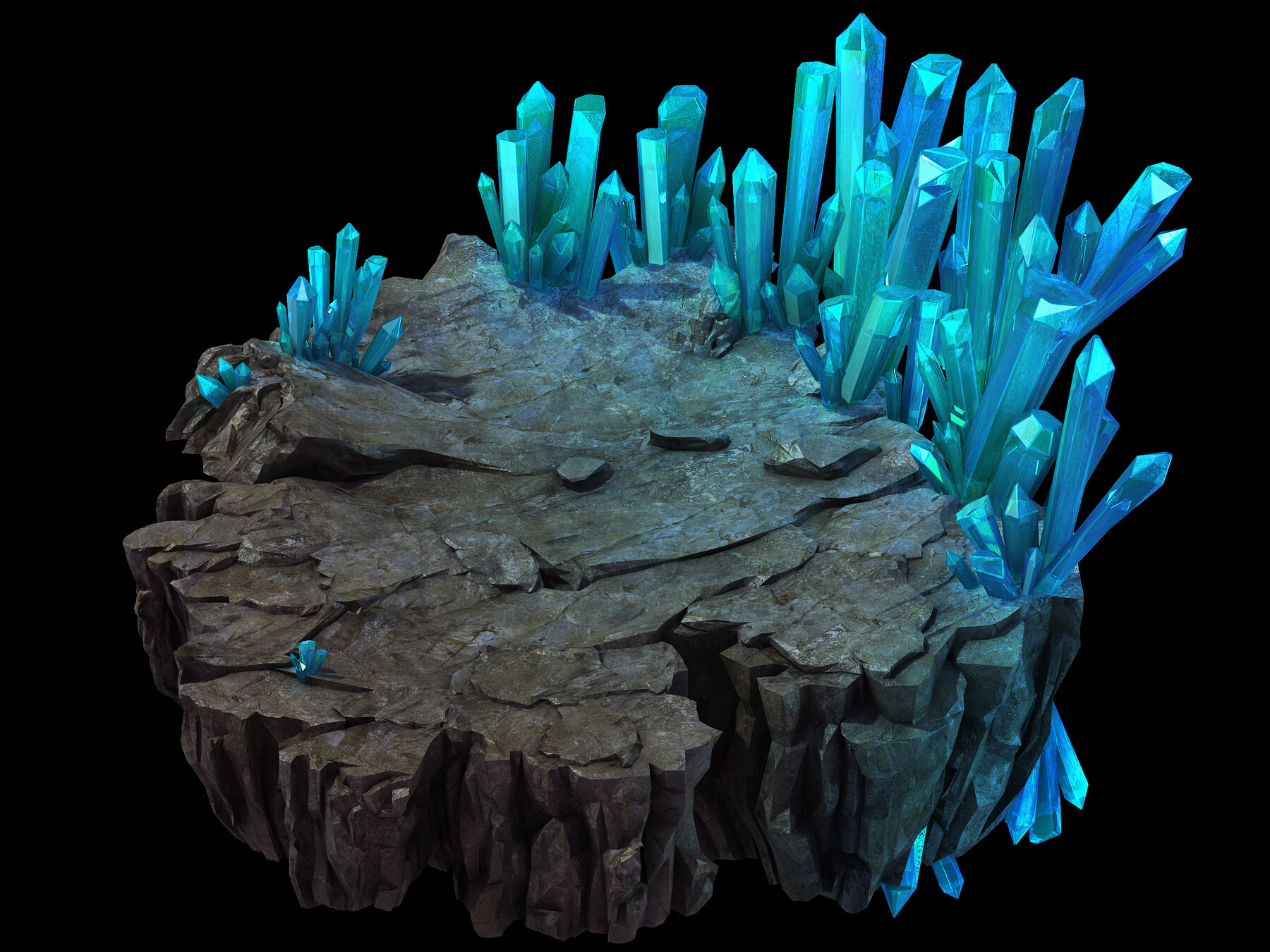 ArtStation - Dragon Impossible - Long Cave Crystal Wall 01 | Game Assets