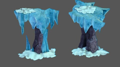 Deep in the snow mountains - stone pillars