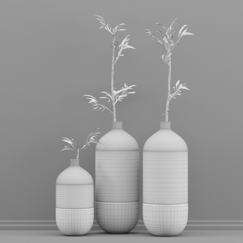 ArtStation Bamboo of wood & glass vase Resources