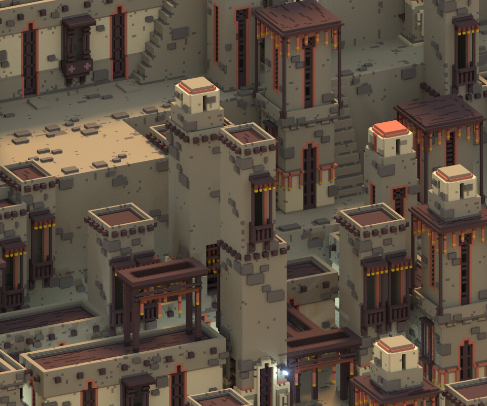 ArtStation - +100 Voxel Desert Town Kitbash | Game Assets