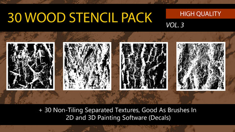 " 30 Wood Stencil Pack" vol. 3