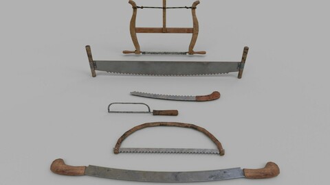 Pack of 6 Medieval Saws and Hacksaws