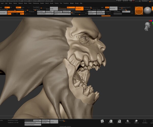 how to animate zbrush creature jaw in blender