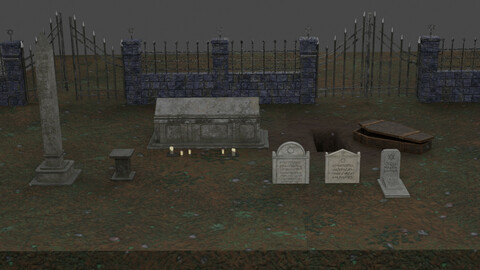 Jewish Tomb Set 3D Model