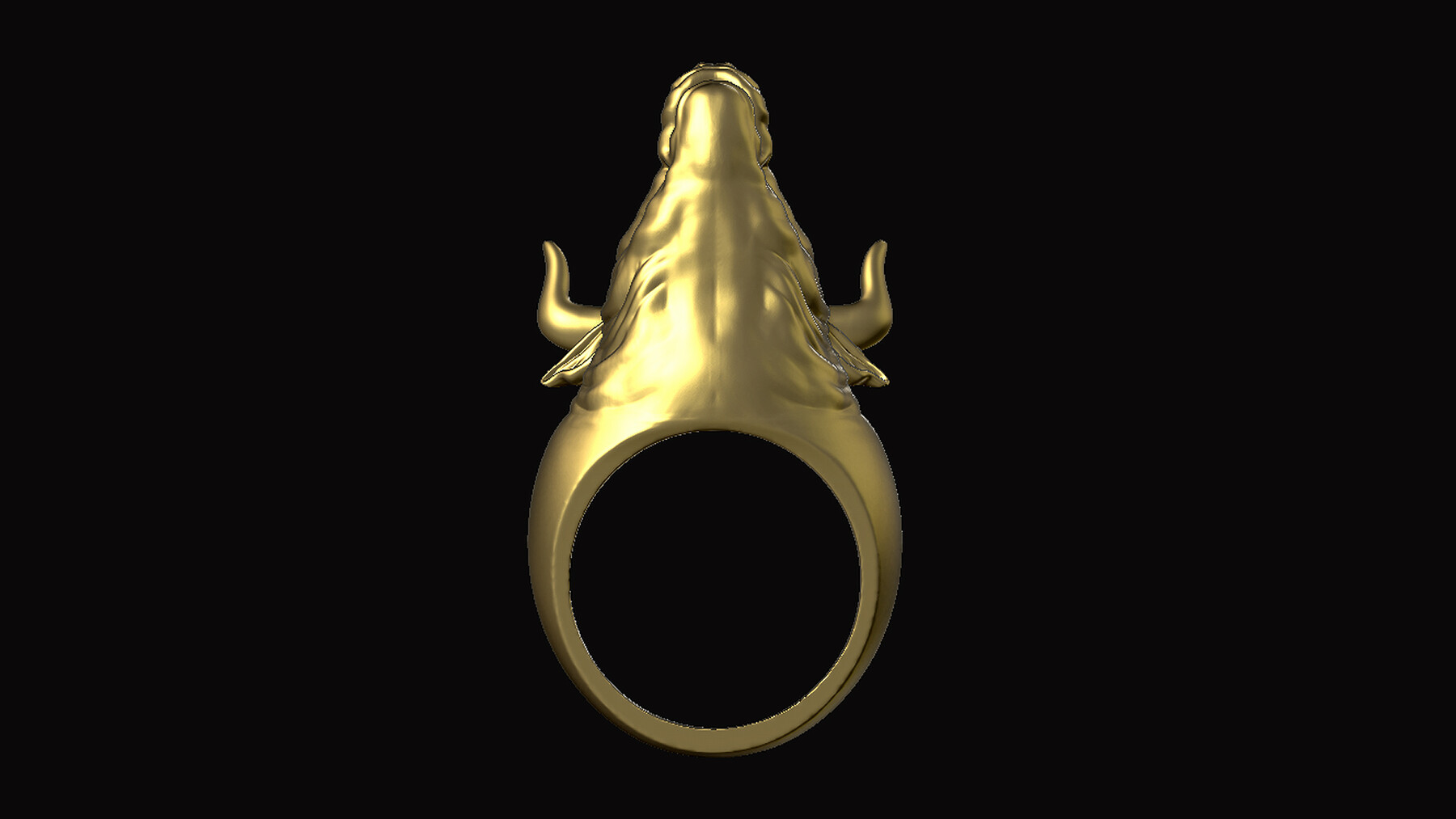 Bull Head Ring 3D print model