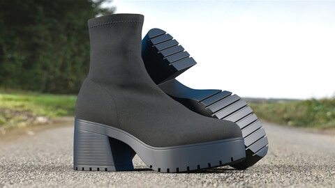 Realistic 3D model of Womens Boots 7