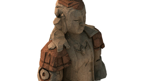 Large Stone Carving - Broken Buddha 03