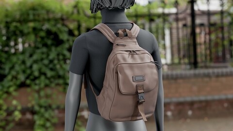 Realistic 3D model of Womens Backpack 6