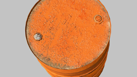 rusty metal barrel red