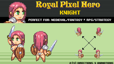 Pixel Art Chibi: Knight / Royal Pixel / Isometric