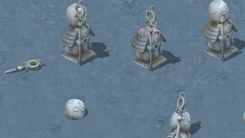 Cartoon version - ascetic monk statue