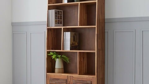 Cassia Wood Bookcase 900