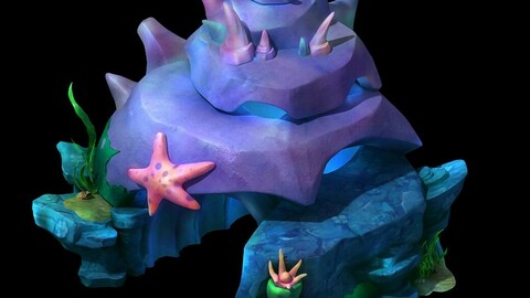 Cartoon submarine city - shell door 01