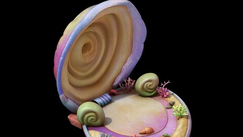 Cartoon submarine city - there are strange shells