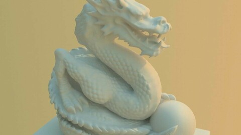 Guardian beast - dragon stone carving 02