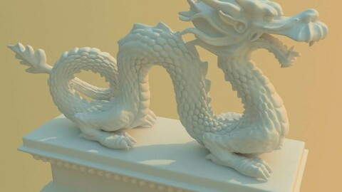 Guardian beast - dragon stone carving 03