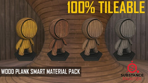 Wood Plank Smart Material Pack 100% TILEABLE