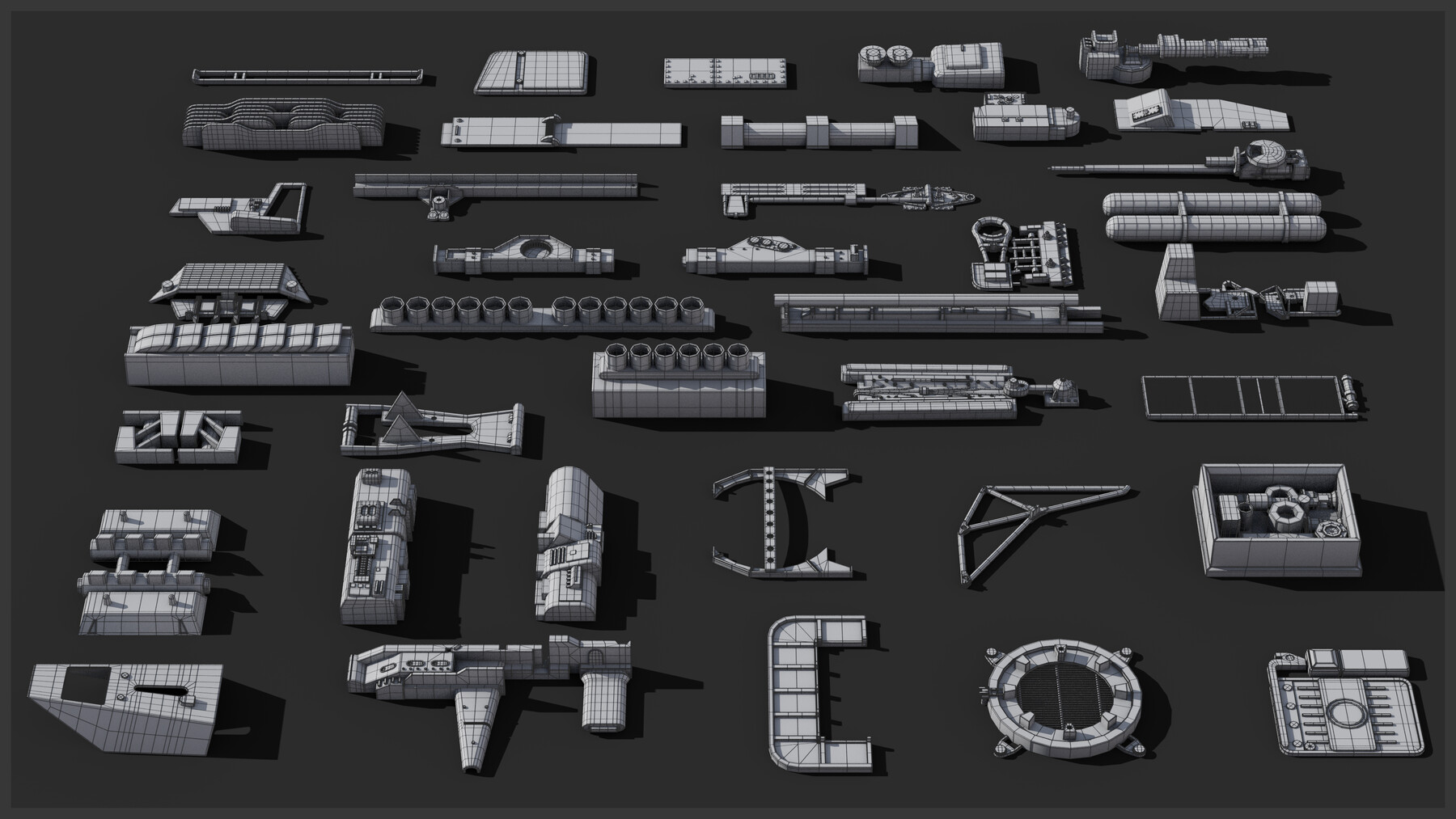 ArtStation - SpaceshipKit A1 - modeling Kit | Resources