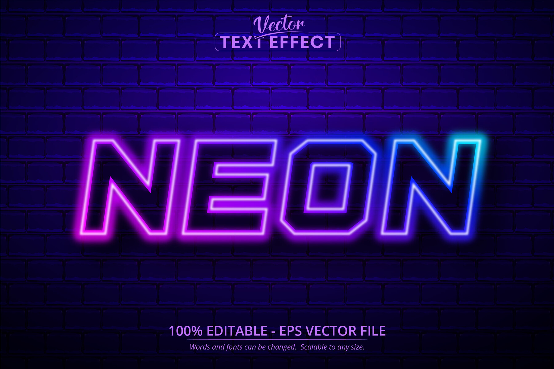 neon text illustrator download