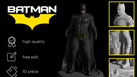Batman figure Ben Affleck 3D print model