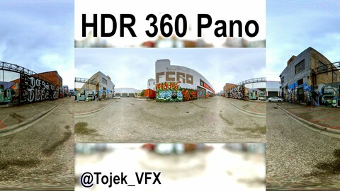 HDR 360 Panorama DTLA Graffiti Alley Cloudy 057 (Set pano 6 of 6)