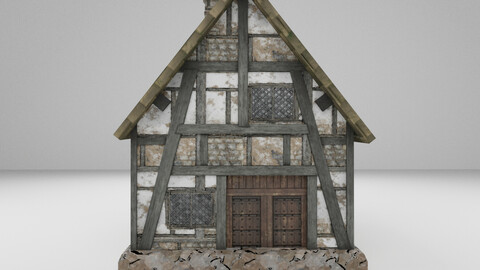 Low Poly Medieval House 2 3D Model