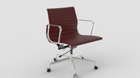 Vitra Aluminium Chair 117 Burgundy Brown