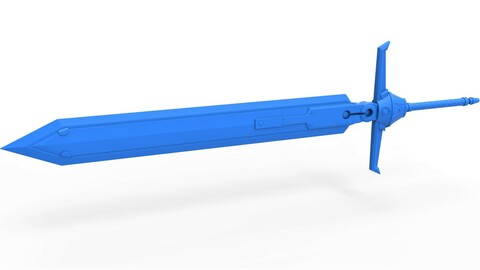 Cosplay 3D printable Mythril Saber from the game Final Fantasy 7 Remake