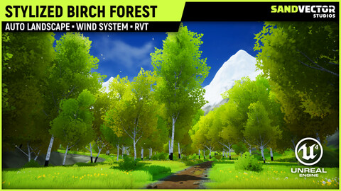Stylized Birch Forest