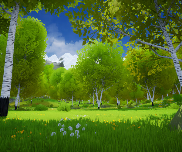 ArtStation - Stylized Birch Forest | Game Assets